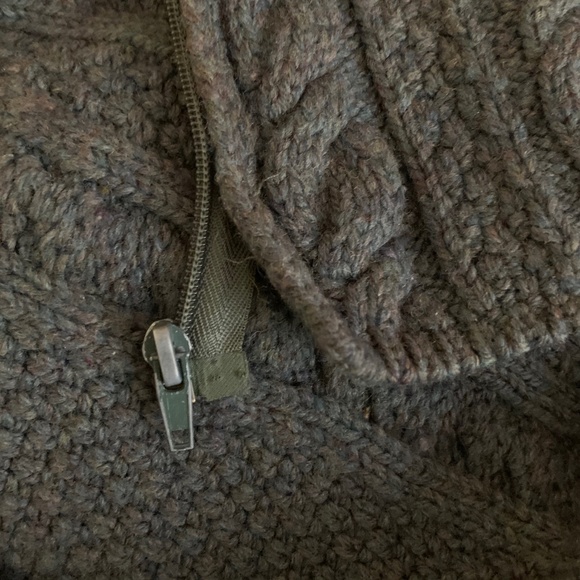 100% Merino Wool AranCrafts Ireland Zip-up Sweater - Picture 4 of 4